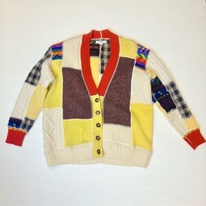 Re/Done Multicolor Patchwork Cardigan